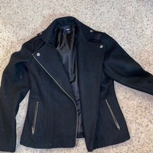 Moto pea coat